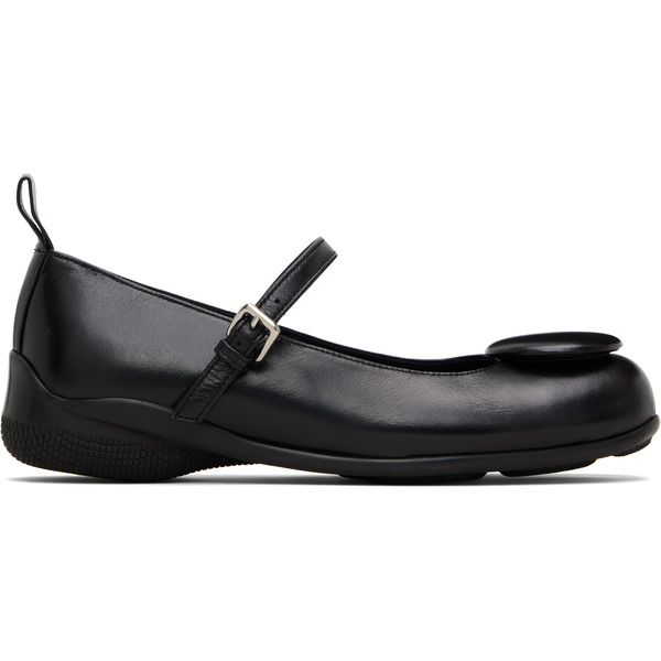  Open Yy Black Badge Appliqué Flats 