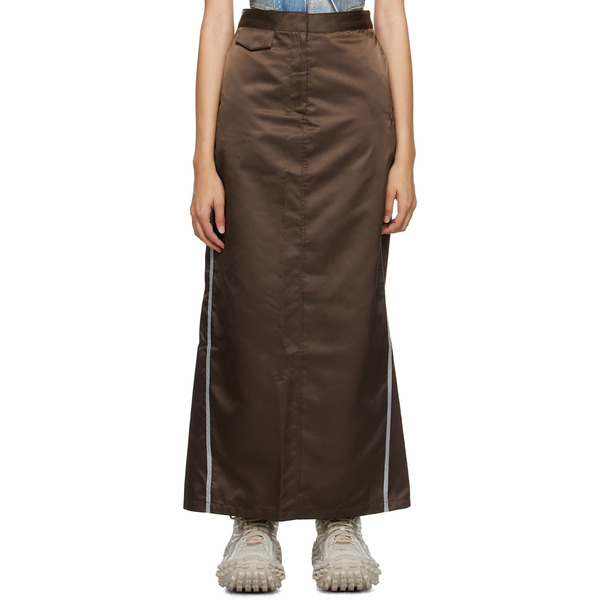  Open Yy Brown Two-pocket Maxi Skirt 