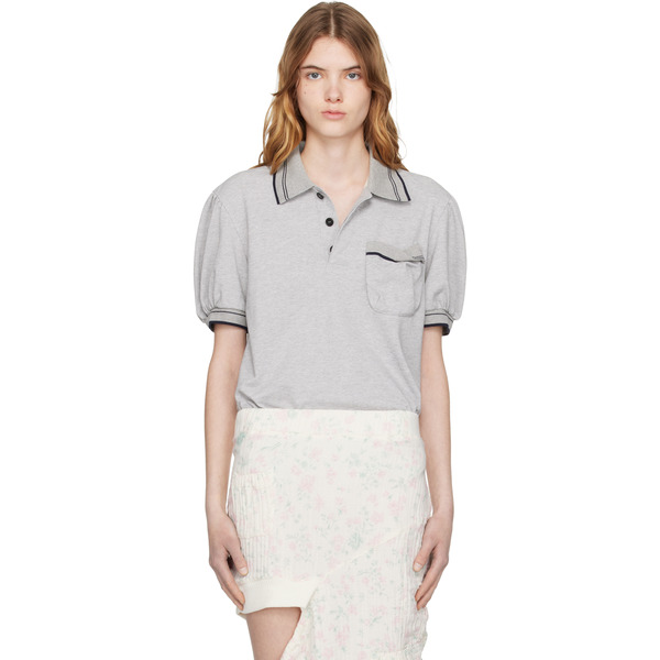  Open Yy Gray Puffy Piqué Polo 