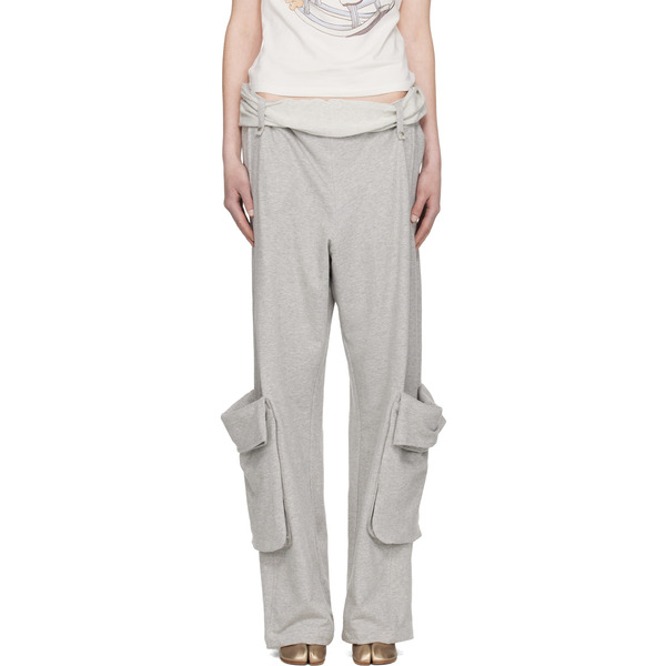  Open Yy Gray Rolled Waist Sweat Cargo Pants 