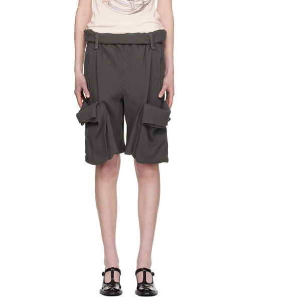  Open Yy Gray Rolled Waist Sweat Cargo Shorts 