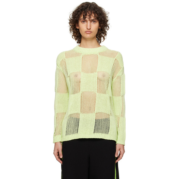  Open Yy Green Check Sweater 