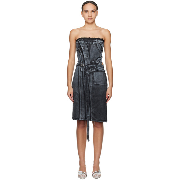  Ottolinger Black Belted Denim Minidress 