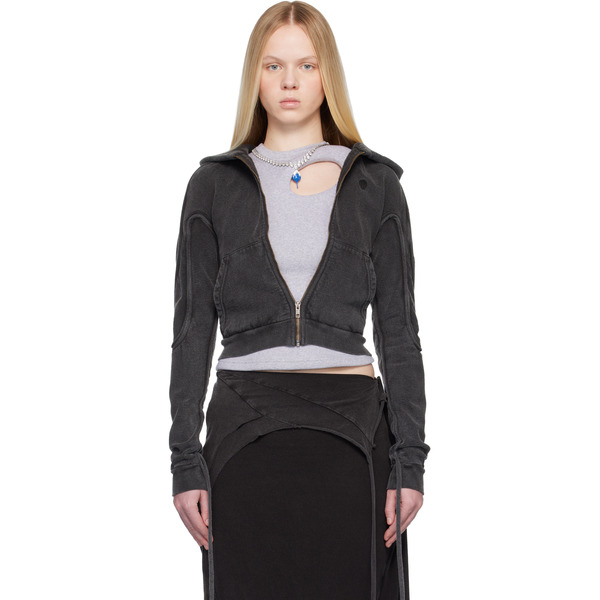  Ottolinger Black Fitted Zip Hoodie 