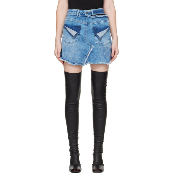  Ottolinger Blue Reversed Denim Miniskirt 
