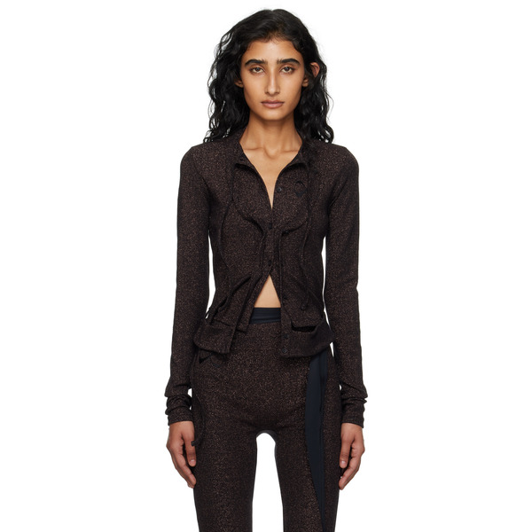 Ottolinger Brown Double Closure Rib Cardigan 