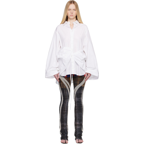  Ottolinger White Liberated Double Shirt Minidress 
