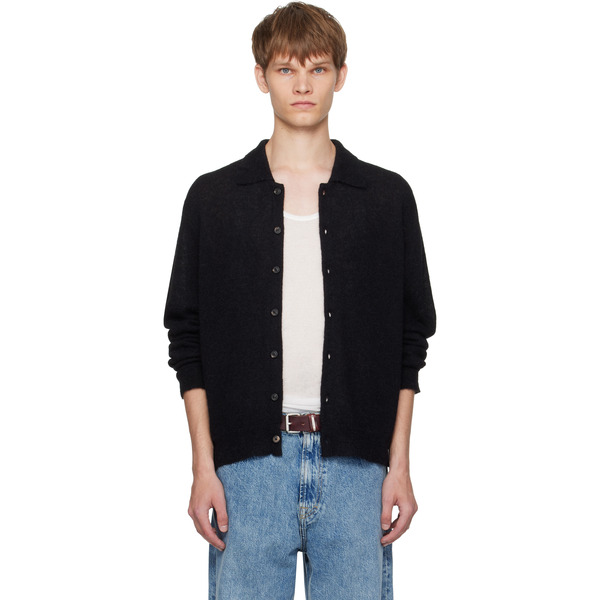  Our Legacy Black Evening Polo Cardigan 