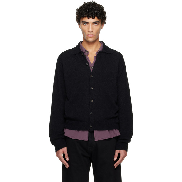  Our Legacy Black Evening Polo Cardigan 
