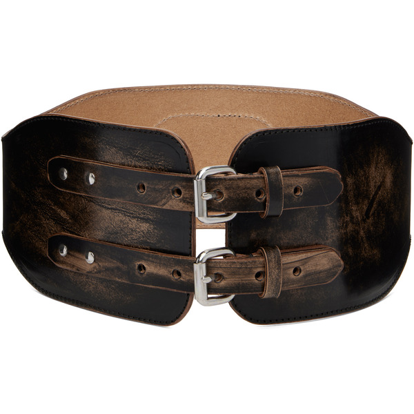  Our Legacy Black & Tan Sunny Girdle Belt 