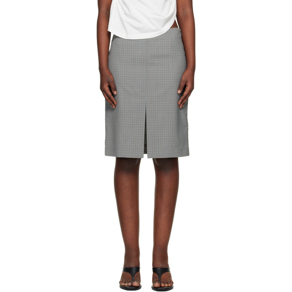  Our Legacy Blue & Khaki Siren Midi Skirt 