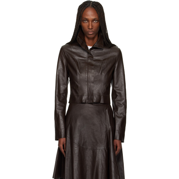  Our Legacy Brown Concealed Leather Jacket 