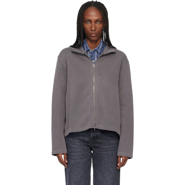  Our Legacy Gray Shrunken Fullzip Sweatshirt 
