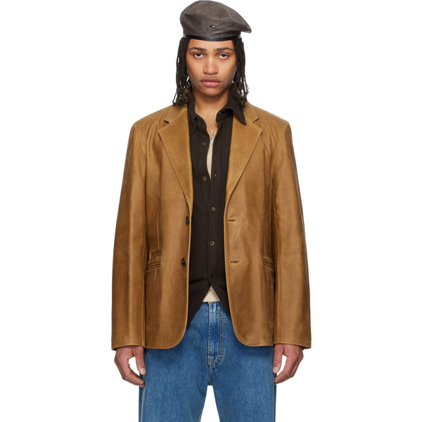  Our Legacy Tan Opening Leather Blazer 