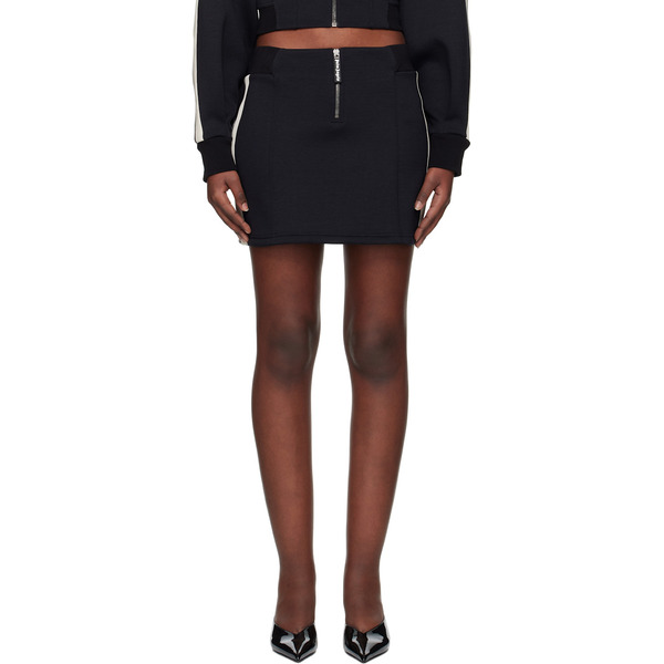  Palm Angels Black Neoprene Track Miniskirt 