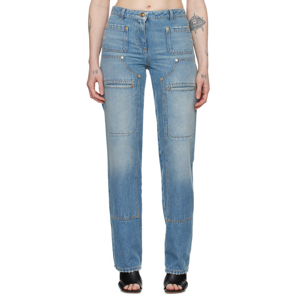  Palm Angels Blue Faded Jeans 