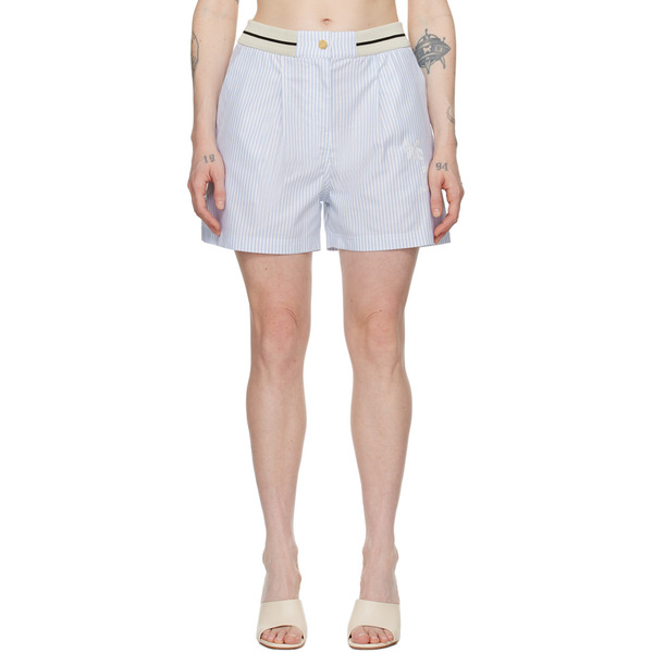  Palm Angels Blue & White Stripes Shorts 