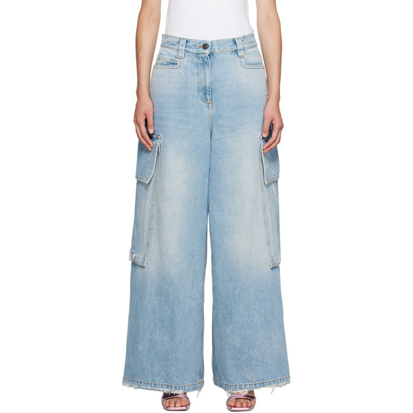  Palm Angels Blue Wide-leg Jeans 