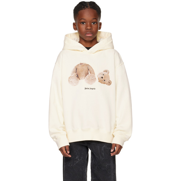  Palm Angels Kids Off-white Bear Hoodie 