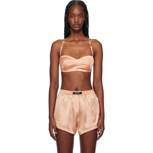  Palm Angels Pink Monogram Balconette Bra 