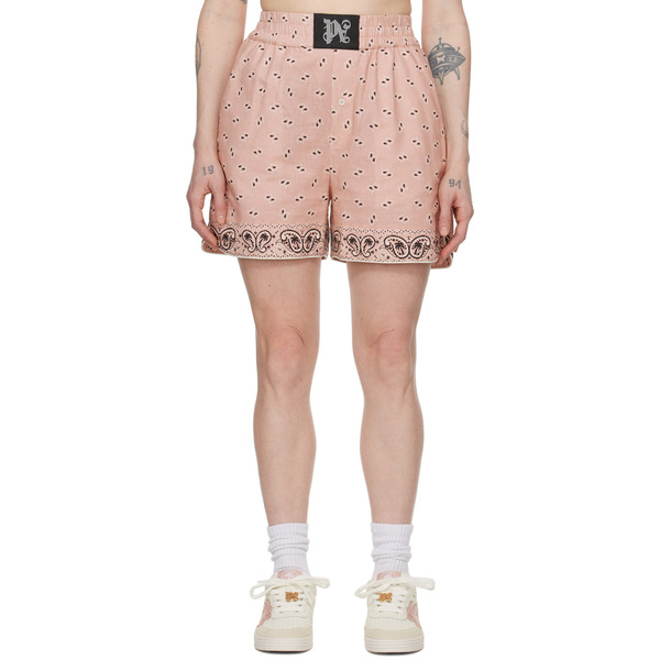  Palm Angels Pink Paisley Shorts 