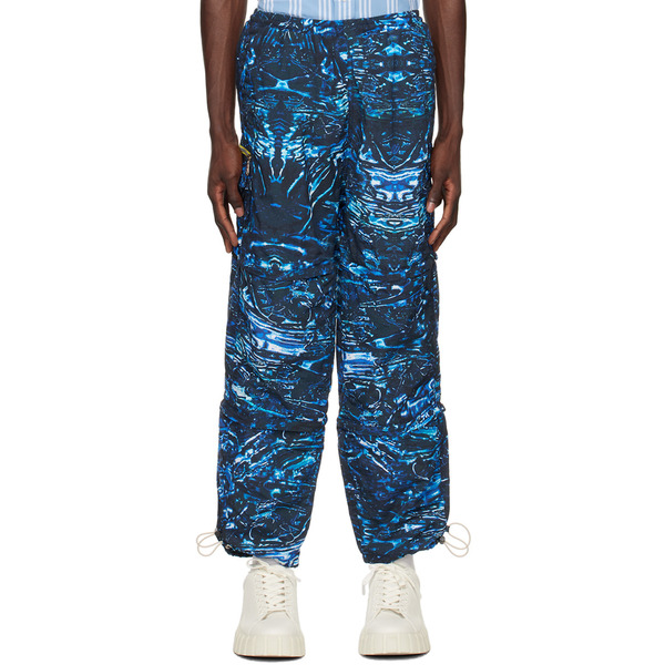  Palmer Blue Paneled Cargo Pants 