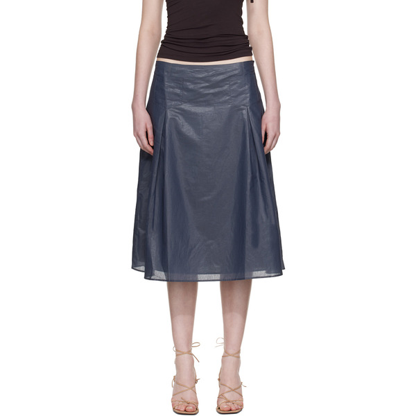  Paloma Wool Navy Dimi Midi Skirt 