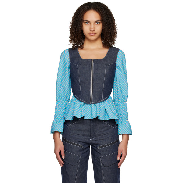  Paria /farzaneh Blue Zip Corset 