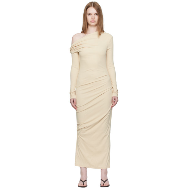  Paris Georgia Beige Elemental Manahou Midi Dress 