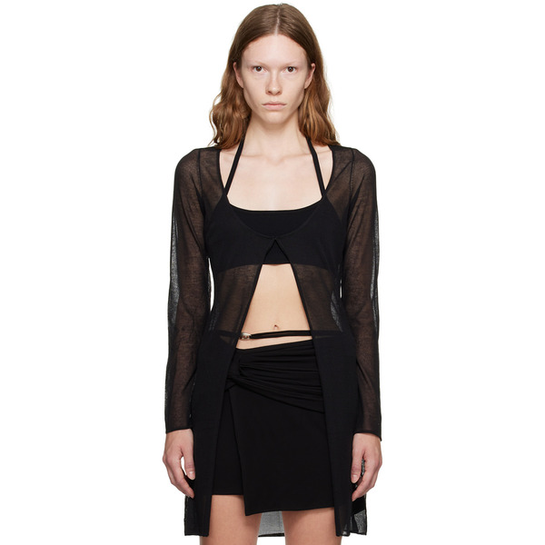  Paris Georgia Black Jasmine Cardigan & Tank Top Set 