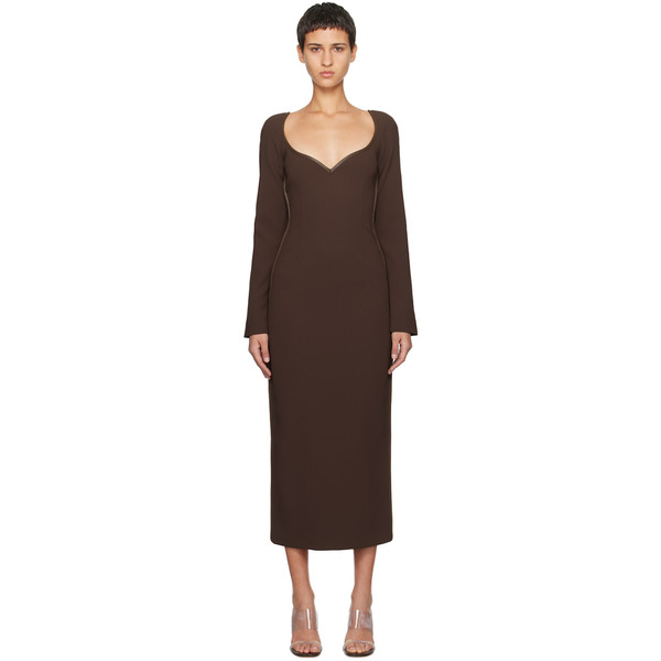  Paris Georgia Brown Fabienne Midi Dress 