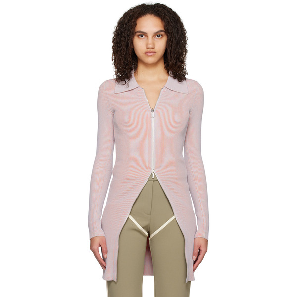  Paris Georgia Gray & Pink Zip-up Polo 