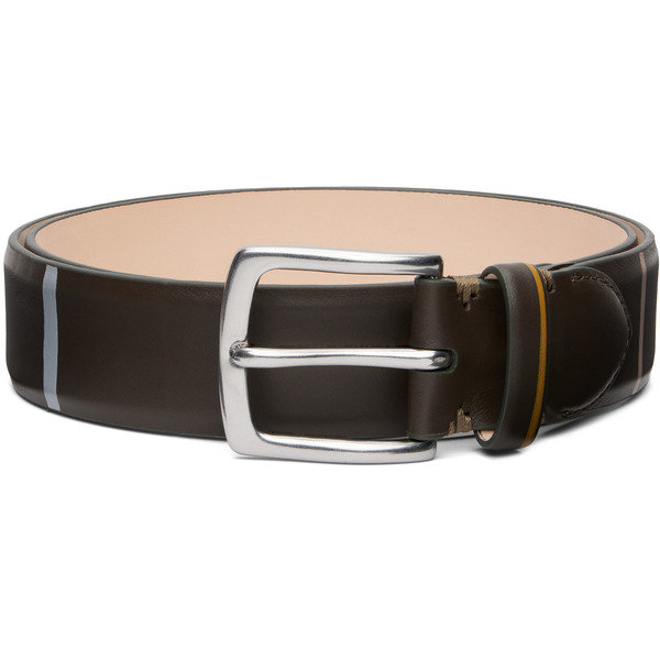  Paul Smith Brown Brushstroke Stripe Belt 