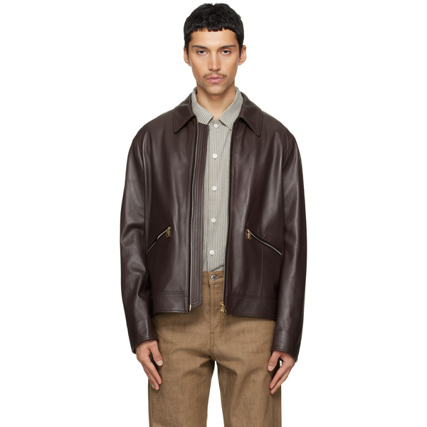  Paul Smith Brown Nappa Leather Jacket 
