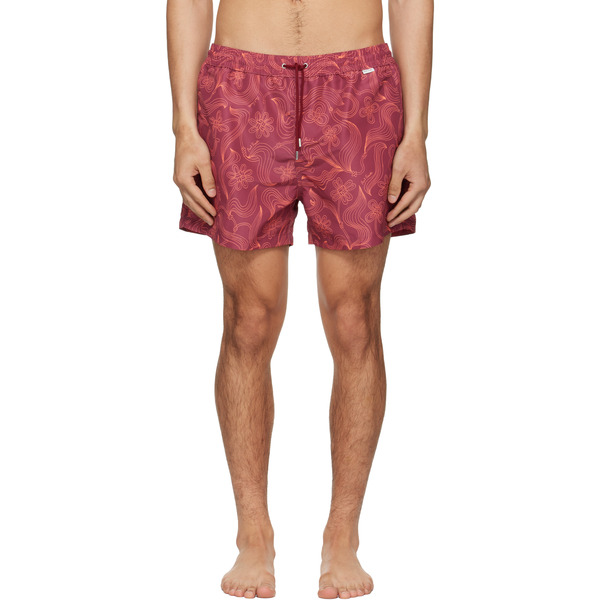  Paul Smith Burgundy Knots Swim Shorts 