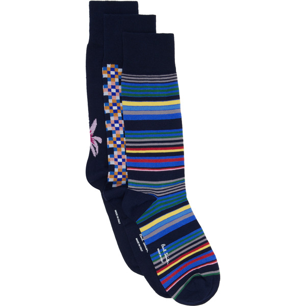  Paul Smith Three-pack Navy Seasonal Socks 
