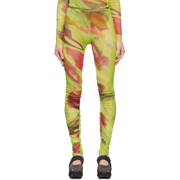  Paula Canovas Del Vas Green Mesh Leggings 