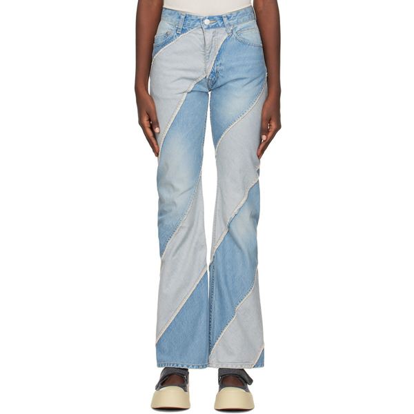  Perverze Ssense Exclusive Blue Nano Mist Denim-bias Line Jeans 
