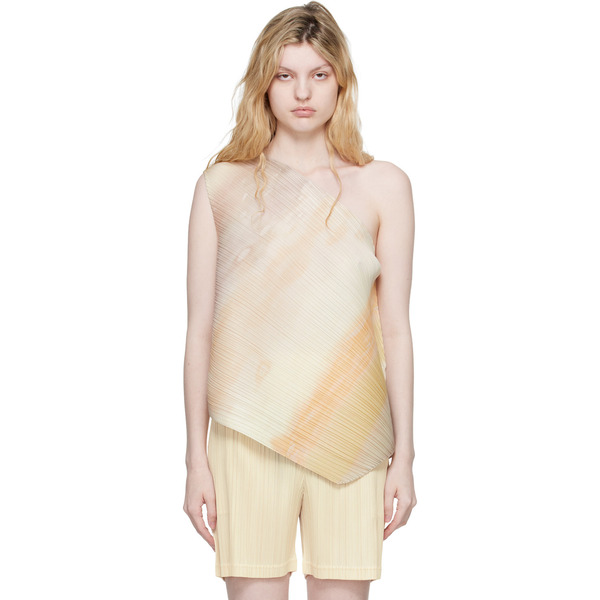  Pleats Please Issey Miyake Beige Sea Bubble Top 