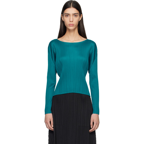  Pleats Please Issey Miyake Blue Monthly Colors October Top 