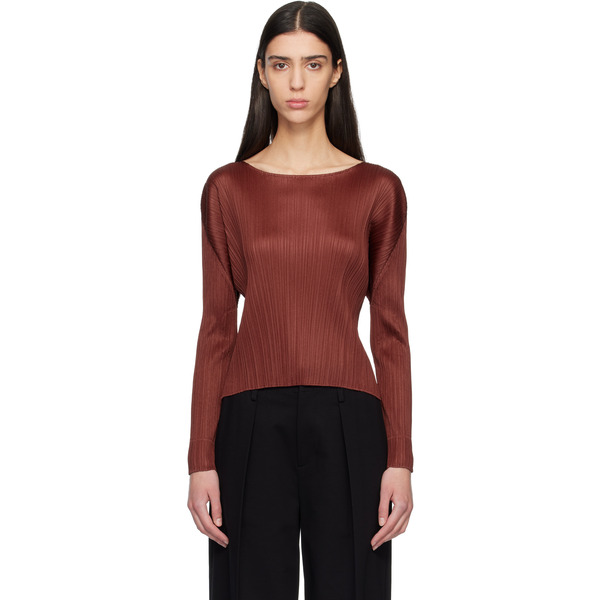  Pleats Please Issey Miyake Burgundy Monthly Colors October Top 
