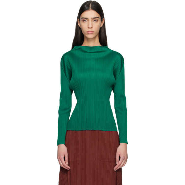  Pleats Please Issey Miyake Green Monthly Colors November Top 