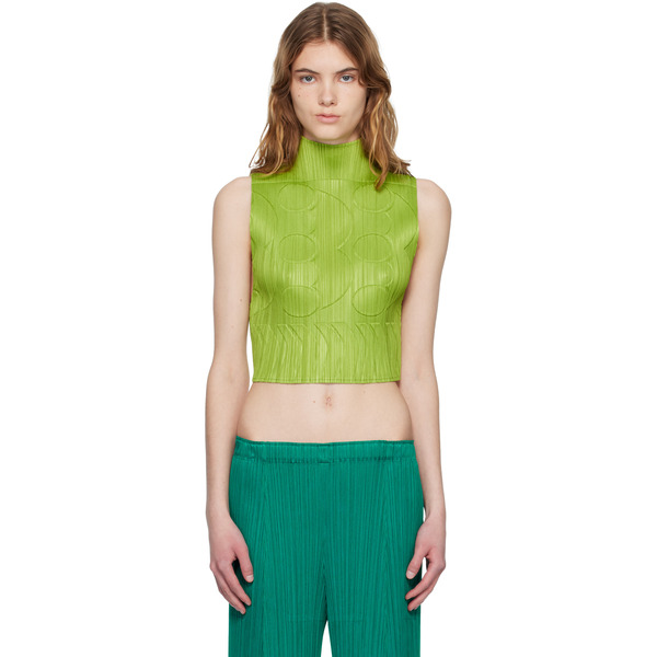  Pleats Please Issey Miyake Green Tune Top 