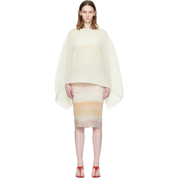  Pleats Please Issey Miyake Off-white Madame-t May Scarf 