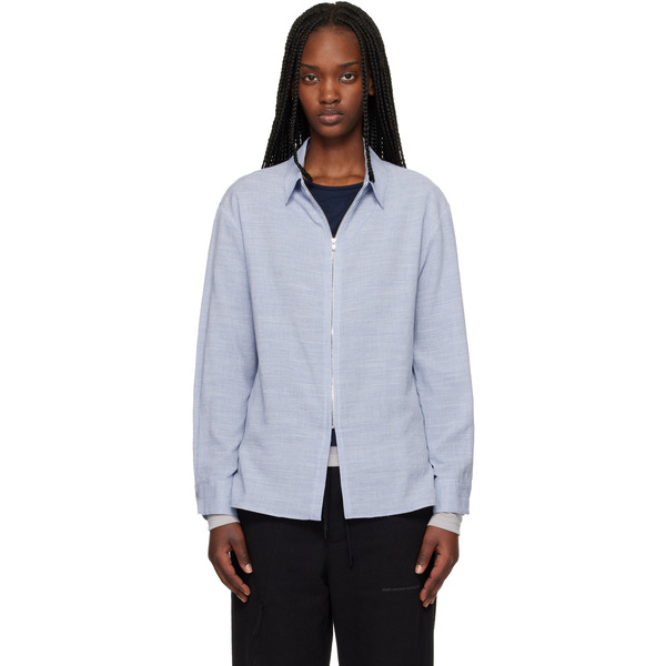  Post Archive Faction (paf) Blue Zip Shirt 