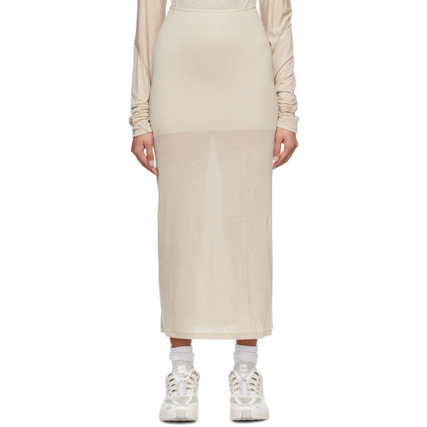  Post Archive Faction (paf) Off-white & Gray Paneled Midi Skirt 