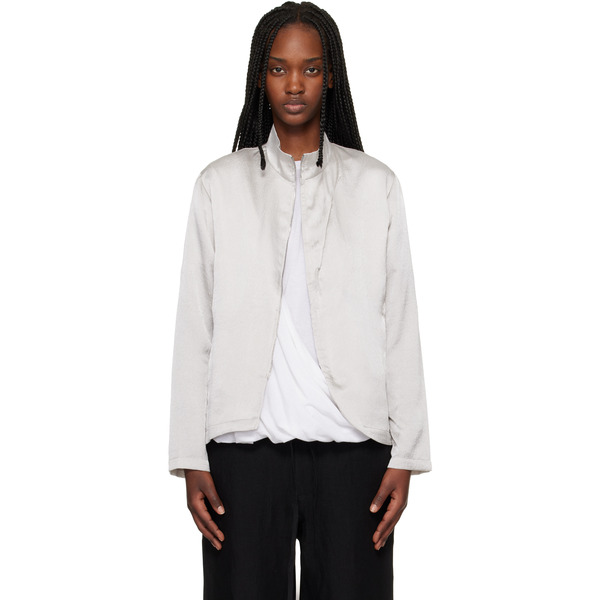  Post Archive Faction (paf) Silver Zip Track Jacket 