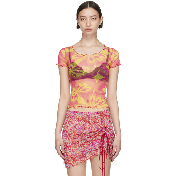  Priscavera Ssense Exclusive Pink Nylon T-shirt 