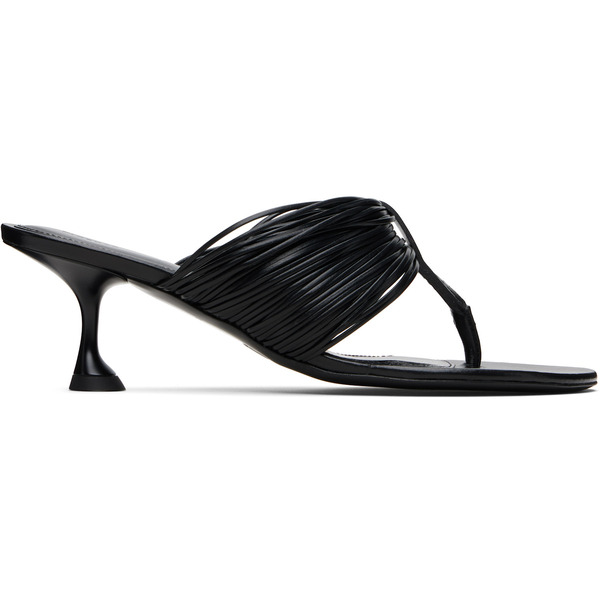  Proenza Schouler Black Cable T-strap Heeled Sandals 
