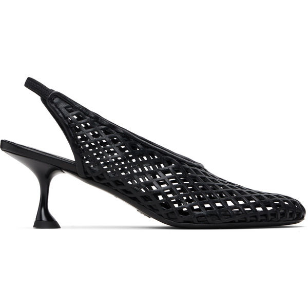  Proenza Schouler Black Tee Perforated Slingback Heels 